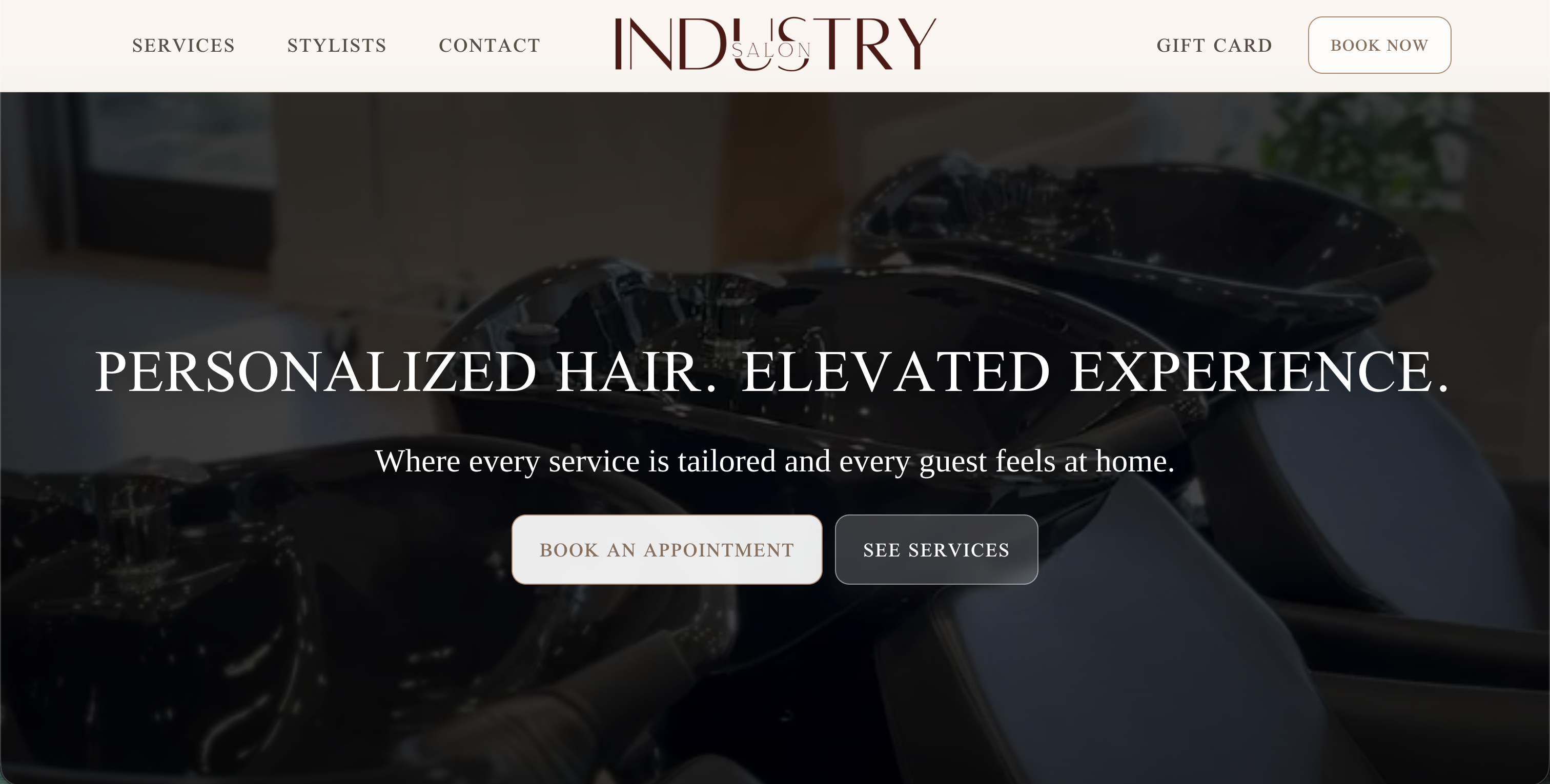 Industry Salon Lounge Website Preview